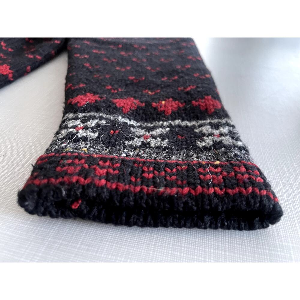 Croft & Barrow Sz L Fair Isle  Cardigan Sweater Red Wool Blend Nordic Apres Ski - Picture 7 of 13